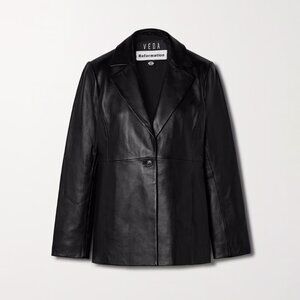 Reformation Veda Bowery Leather Blazer Black Size XS